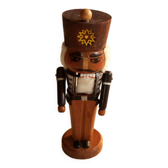 Handmade wooden nutcracker, made in Erzgebirge/West Germany, vintage from the 1960s