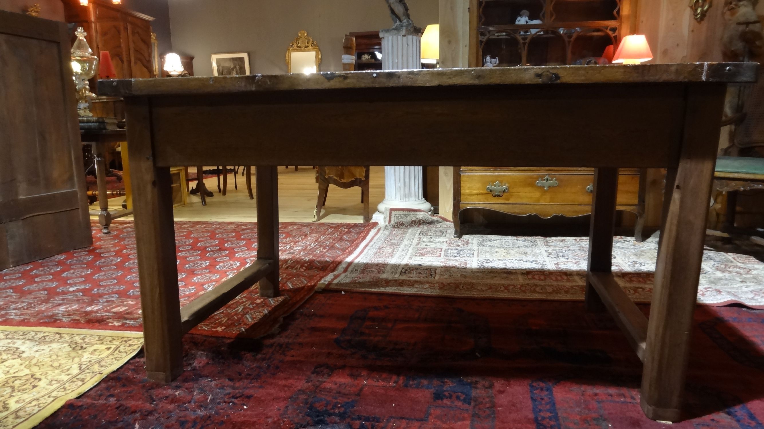 Nineteenth century farmhouse table in natural oak wood 140 x 90 cm