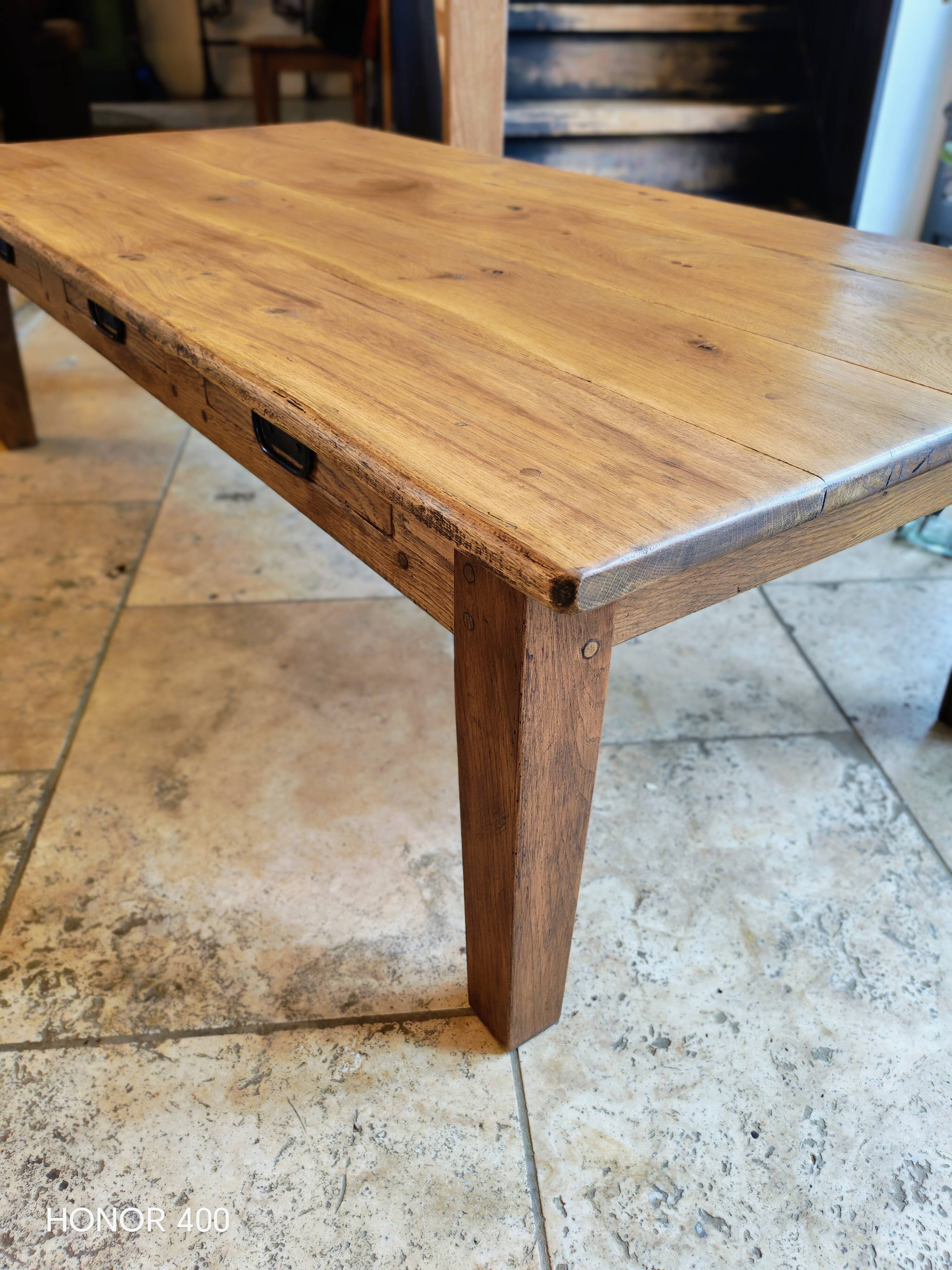 Solid oak coffee table