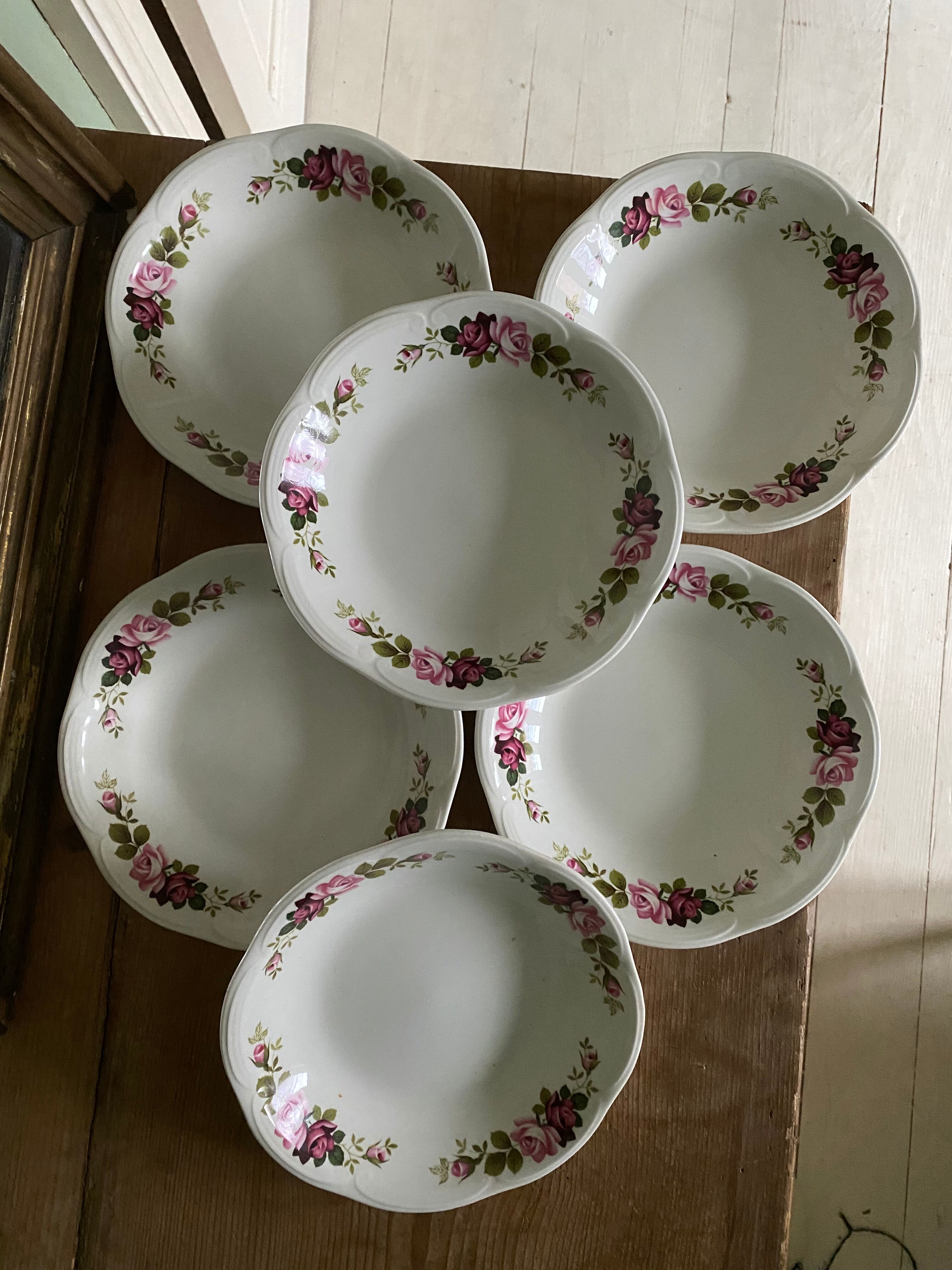 Set of 6 old hollow plates Gien model Champs