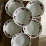 Set of 6 old hollow plates Gien model Champs