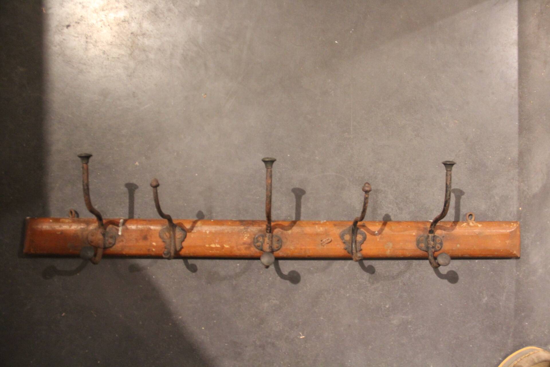 Antique workshop coat rack