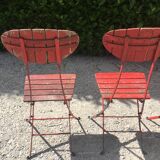 4 garden chairs folding metal wood