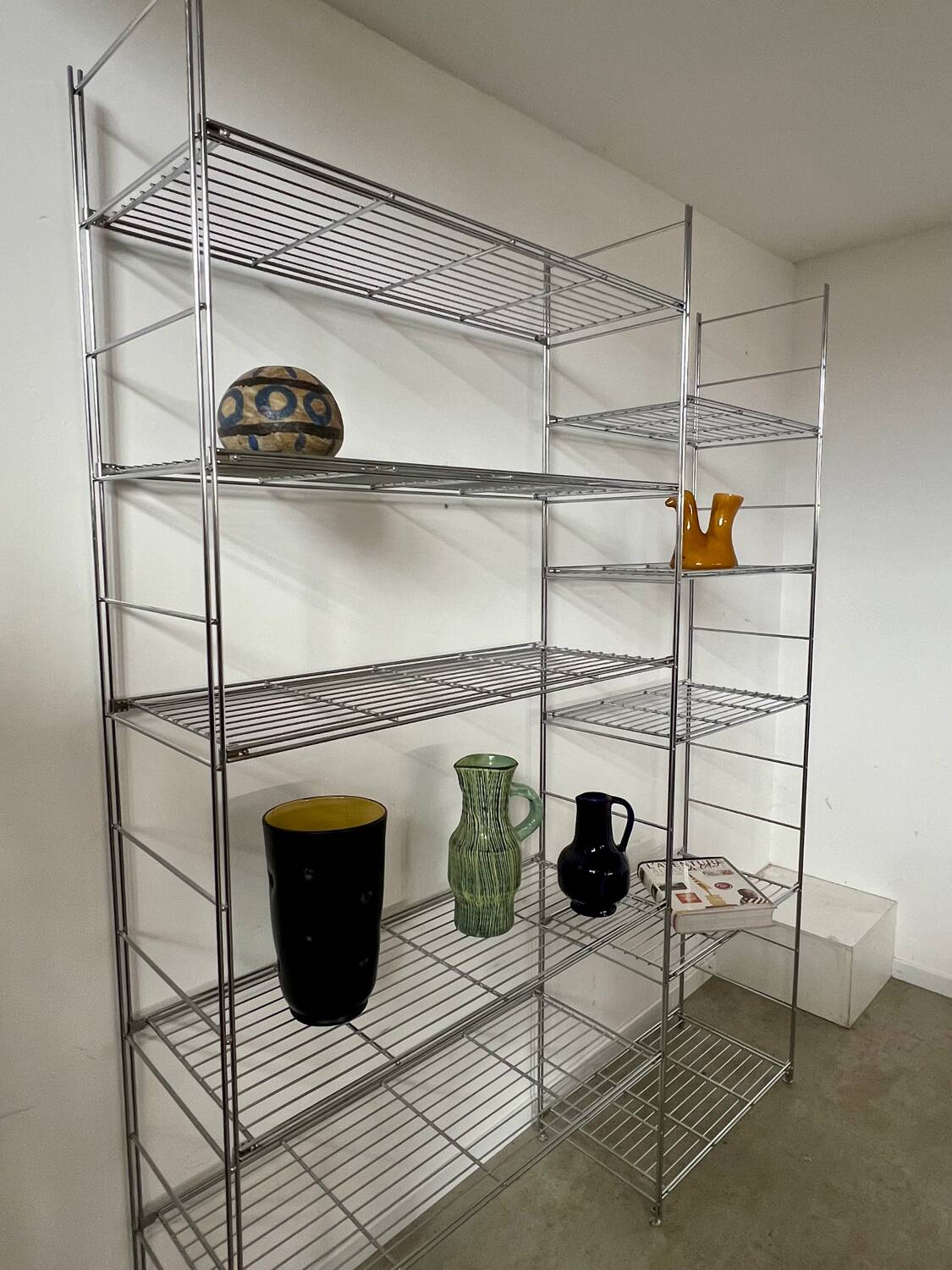 Old modular metal shelf vintage bookcase 10 design shelves from the 80s