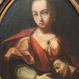Old oil painting on canvas, Salome holding the head of John the Baptist - 18th century