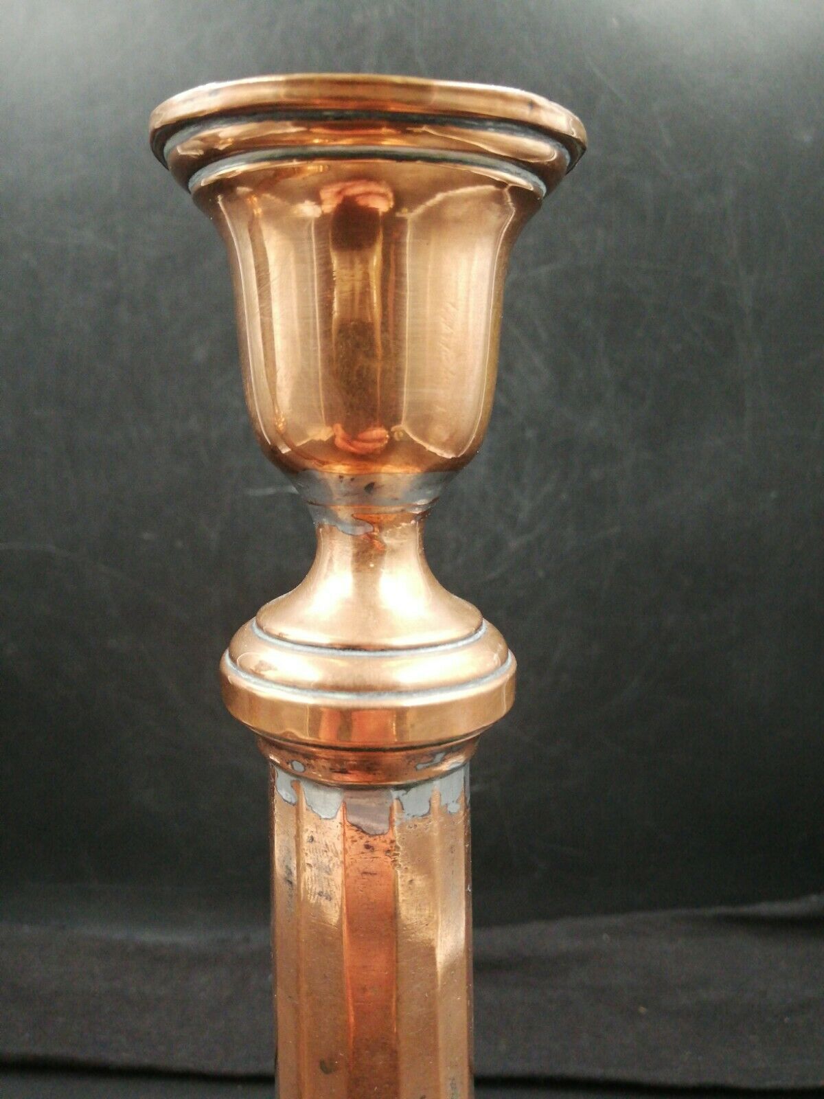 Couple of copper candlestick empire style