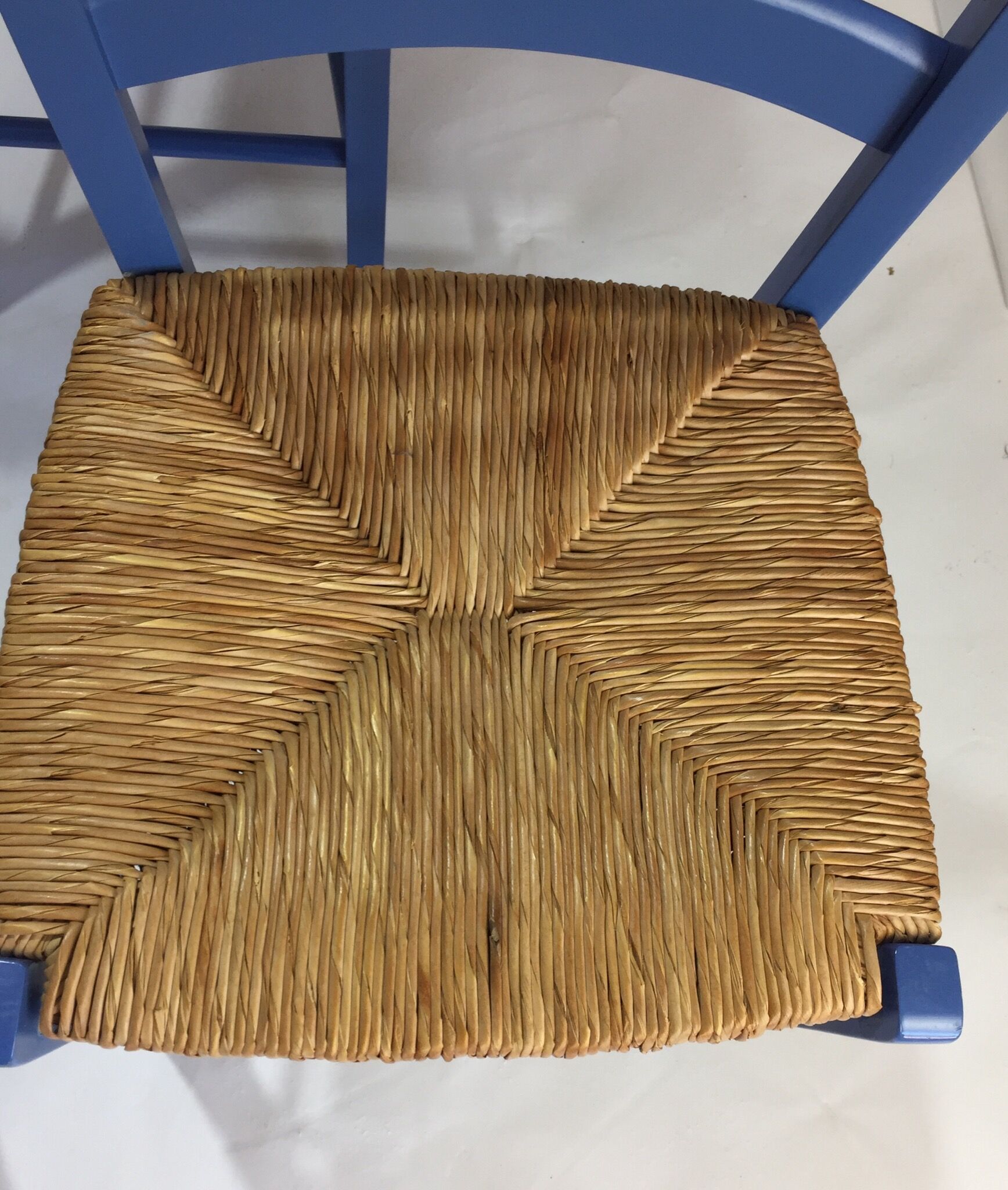 Lot of 4 decked blue chairs