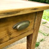 Farmhouse table with compartmentalized drawer