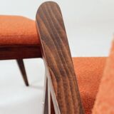 Fauteuil Vintage avec Repose-Pieds  terracotta Bouclette