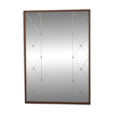 Miroir scandinave en teck et en métal, Suède, 1960, 118x83cm