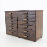 1940s Industrial Beech Wooden Chest of Drawers