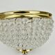 Vintage French brass and crystal flush mount antique