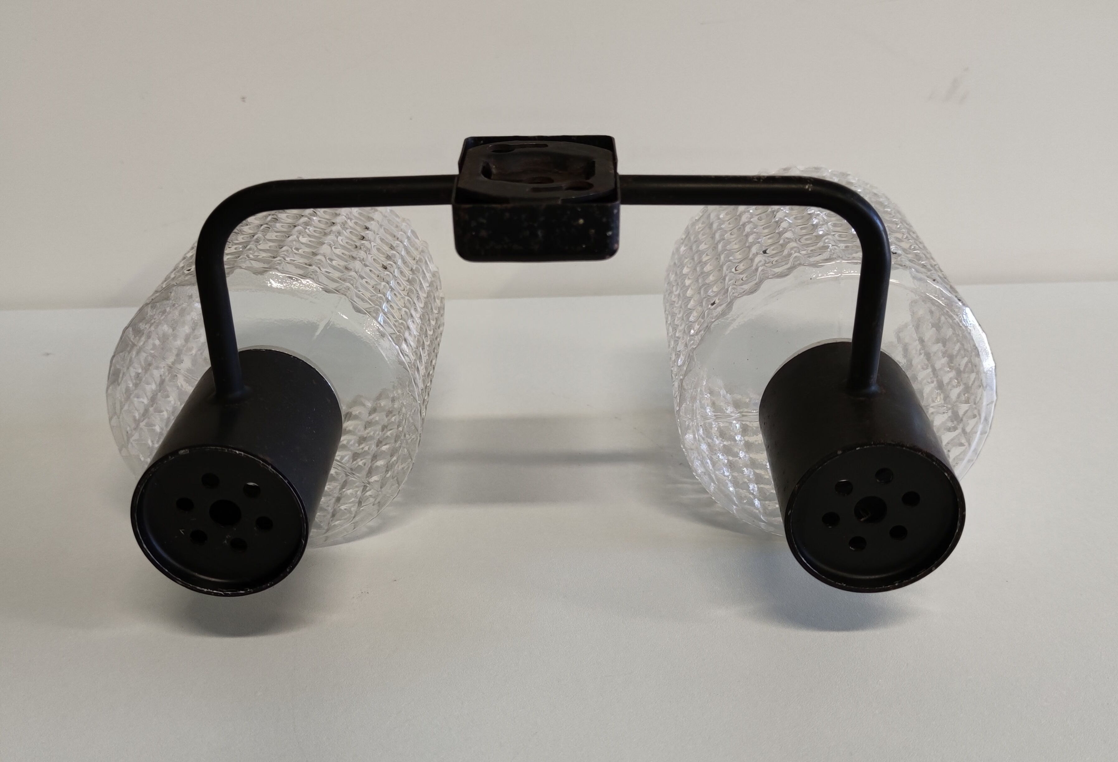 Metal/glass wall lamp