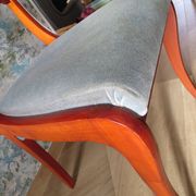 Rare - Set of 4 Louis Philippe/restoration style chairs with medallion - Colour blue / cherry wood
