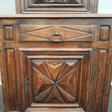 Armoire deux corps haut en retrait style Louis XIII