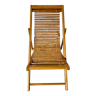 Solid wood folding deck chair