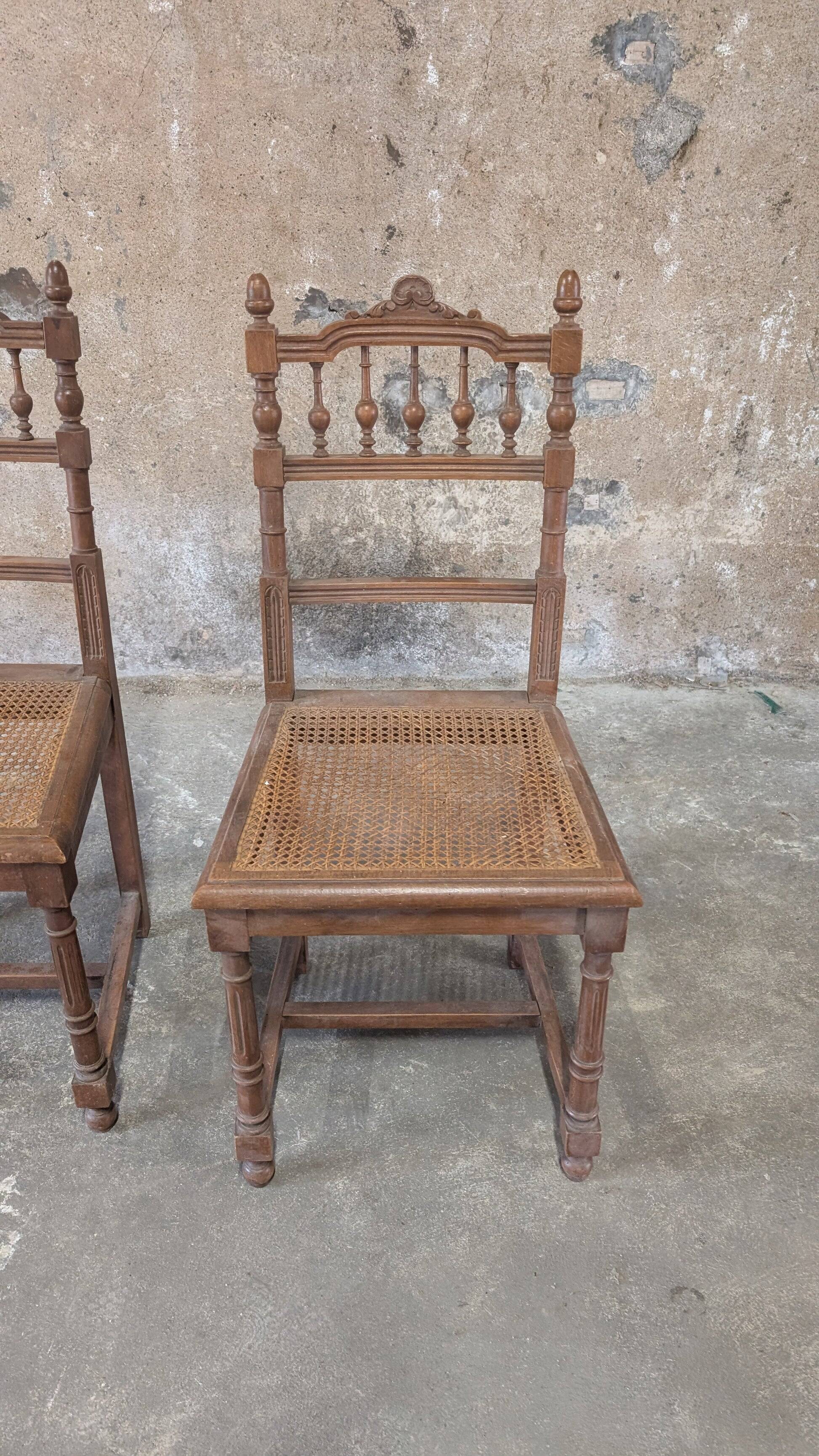Henri II style wooden chairs