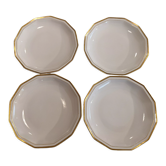 Set of vintage hollow plates in white and gilded Limoges porcelain
