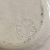 Ceramic candle holder - blue with pink flowers