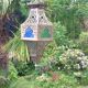 Moroccan brass suspension and coloured glass