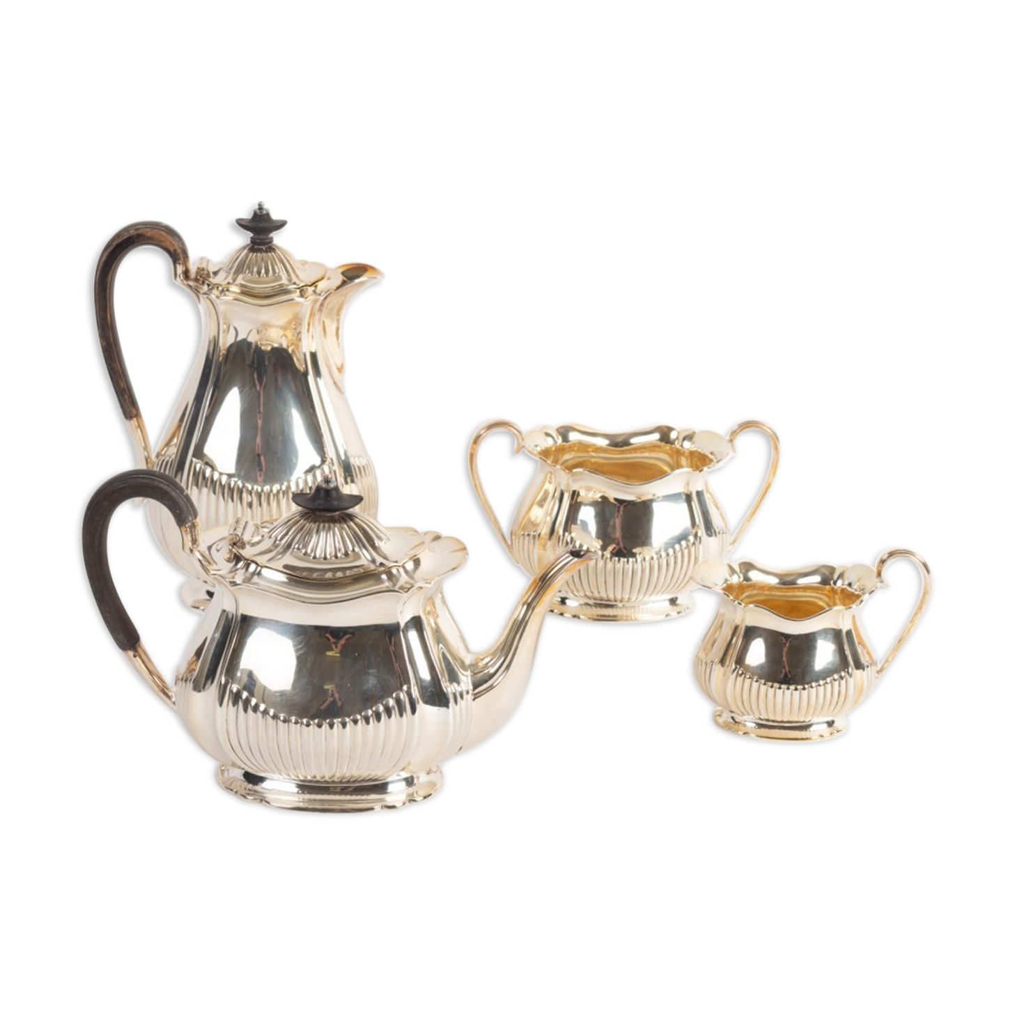 Silver metal tea and coffee service
