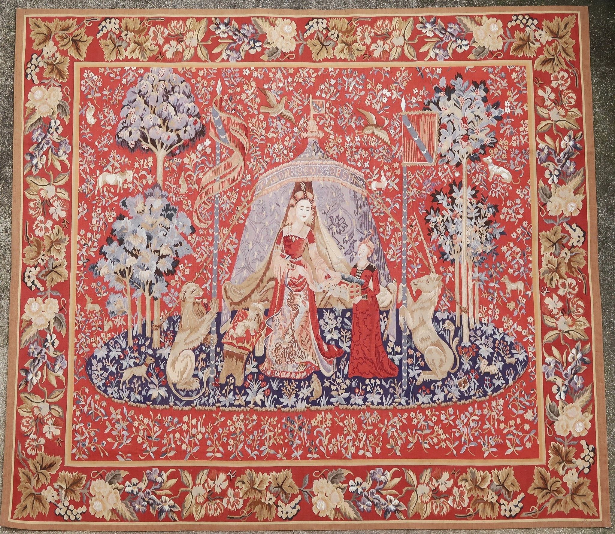 Chinese tapestry "La Dame a la Licorne" 20th century