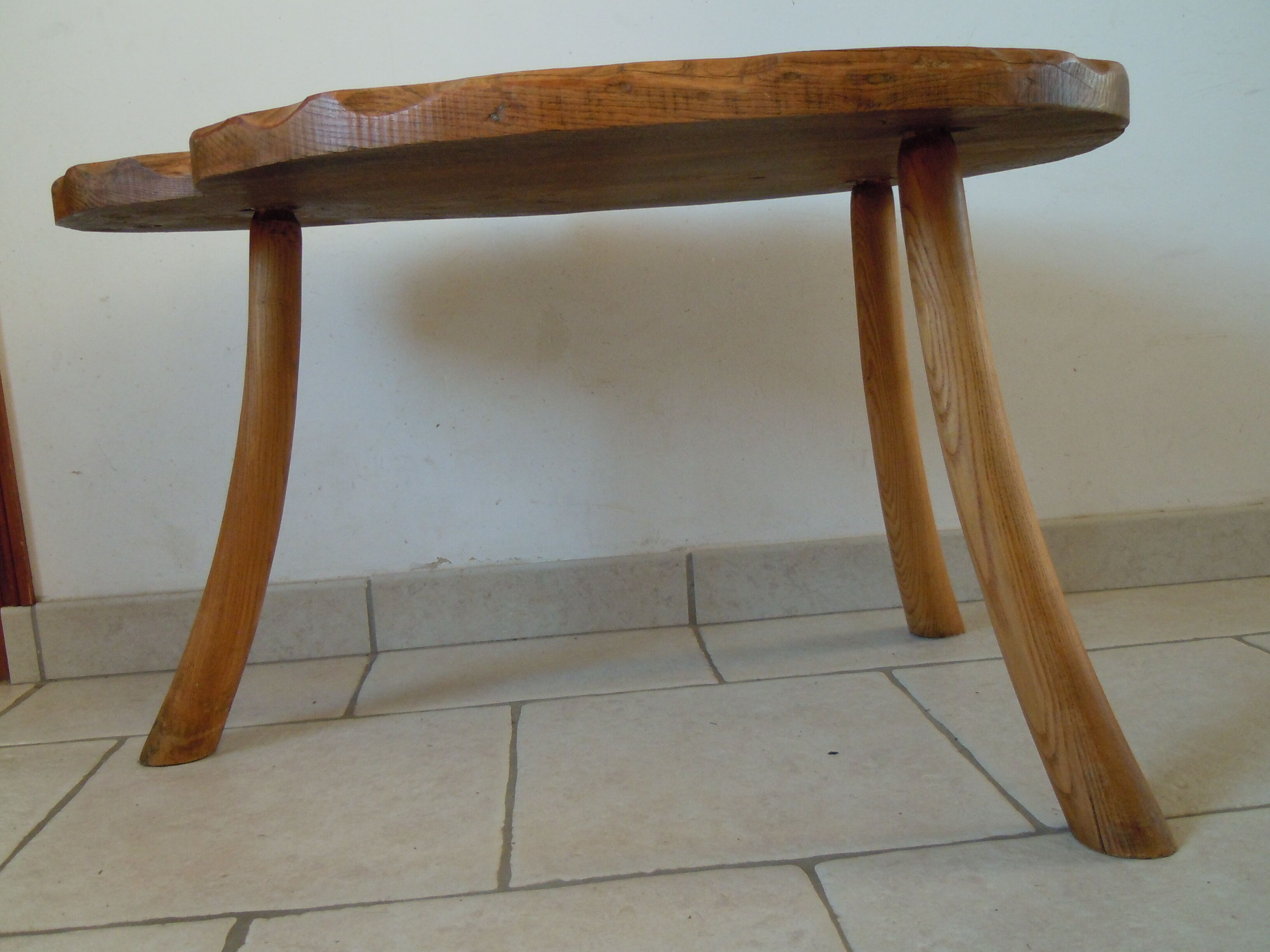 Brutalist coffee table natural wood