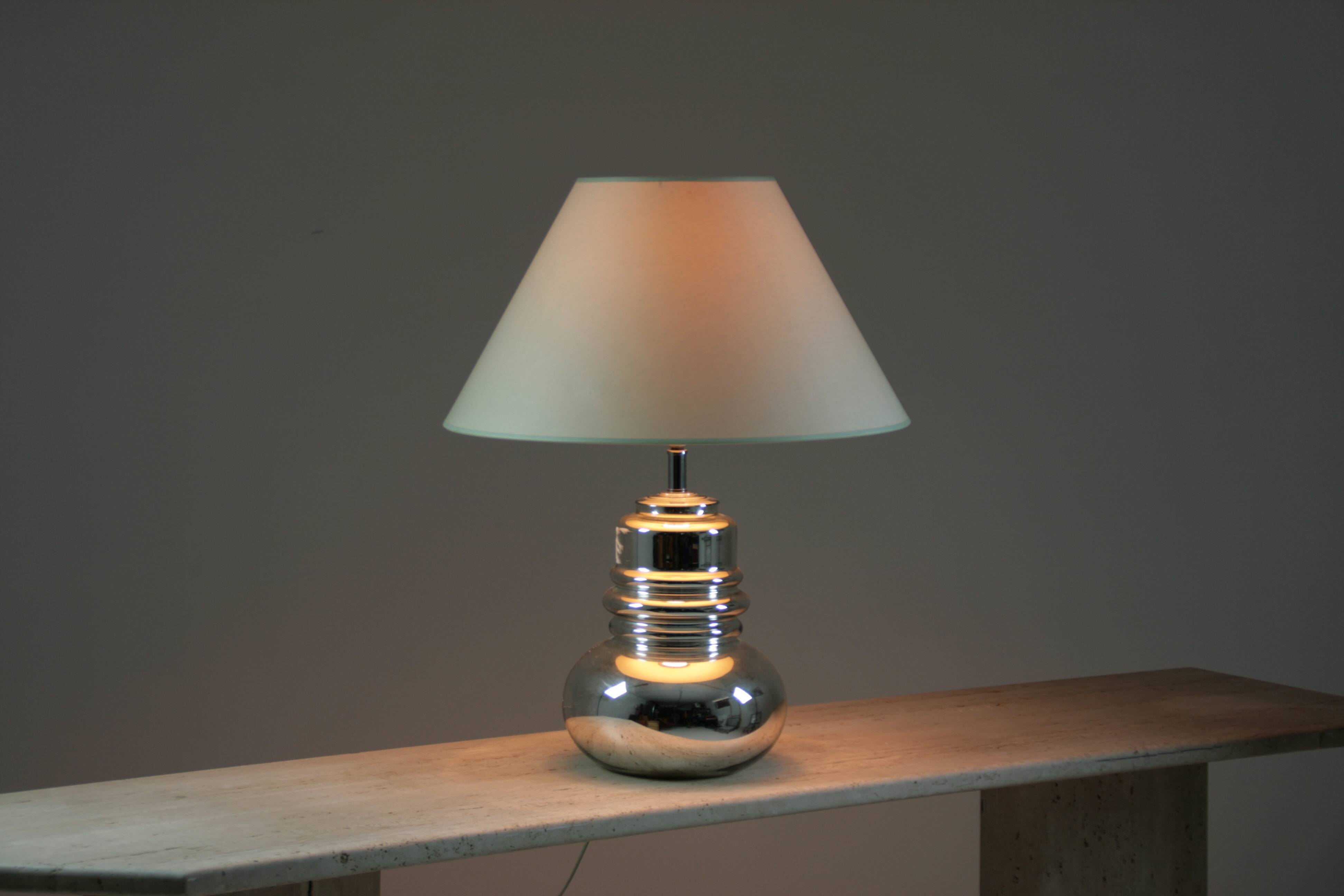 Vintage eglomisé glass lamp, 1970