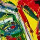 Jazzman jouant la contrebasse, abstrait, signé