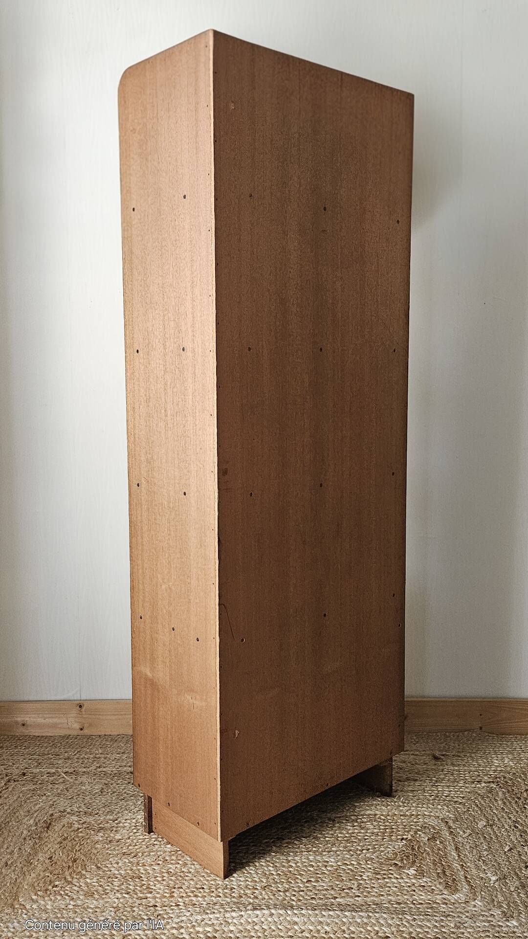 Vintage teak corner bookshelf