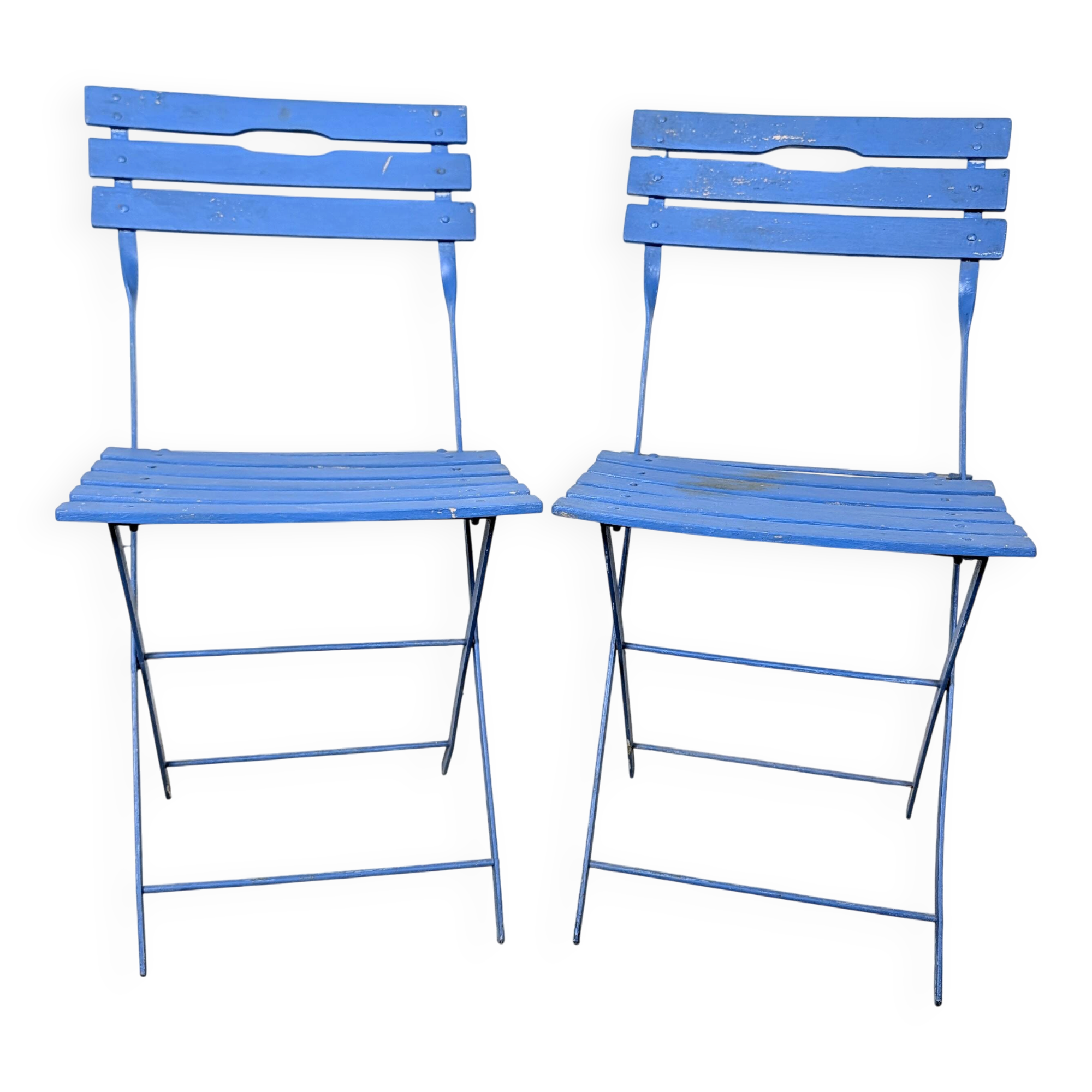 Pair of folding garden chairs