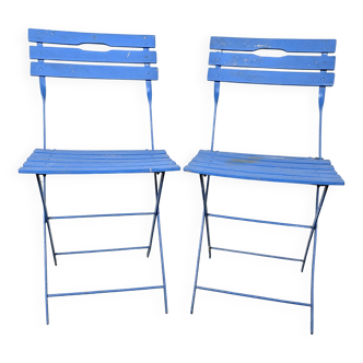 Pair of folding garden chairs