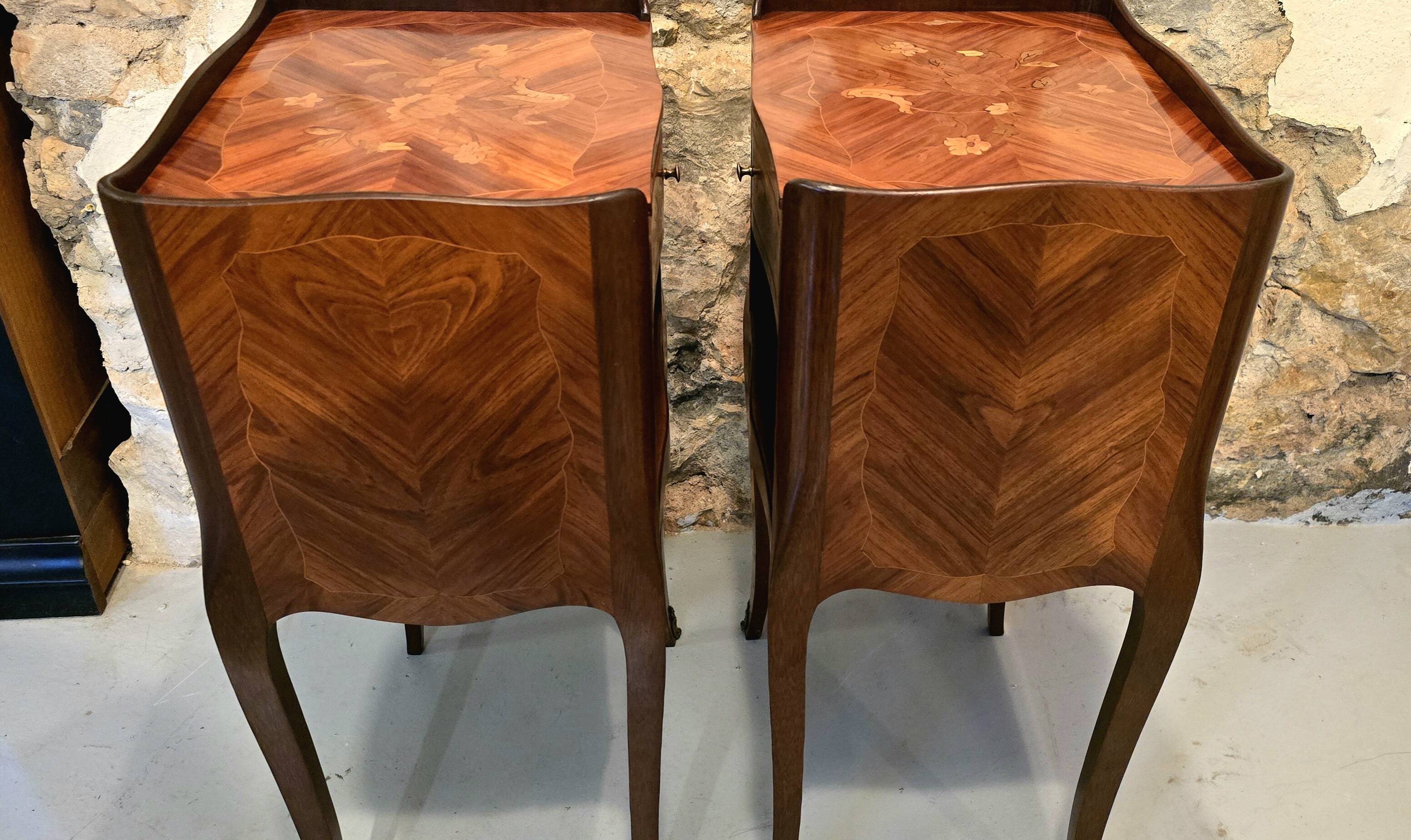 Pair of Louis XV style bedside tables