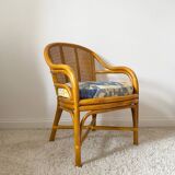 Roche bobois rattan and bamboo armchair