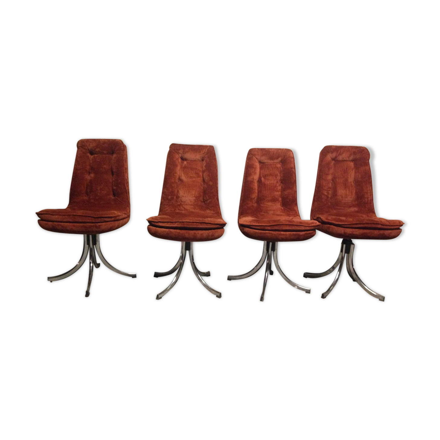 Set of 4 chairs Gastone Rinaldi 1970 for Rima