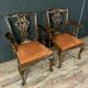 Pair of George II armchairs in 19th century mahogany era