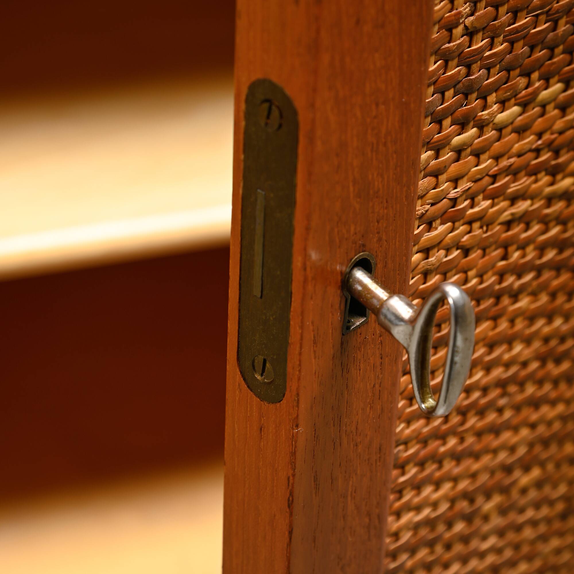 Alf Svensson Norrland Sideboard in Teak and Rattan for Bjästa Möbelfabrik