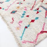 Berber rug Boujaad ecru with colorful patterns 279x188cm