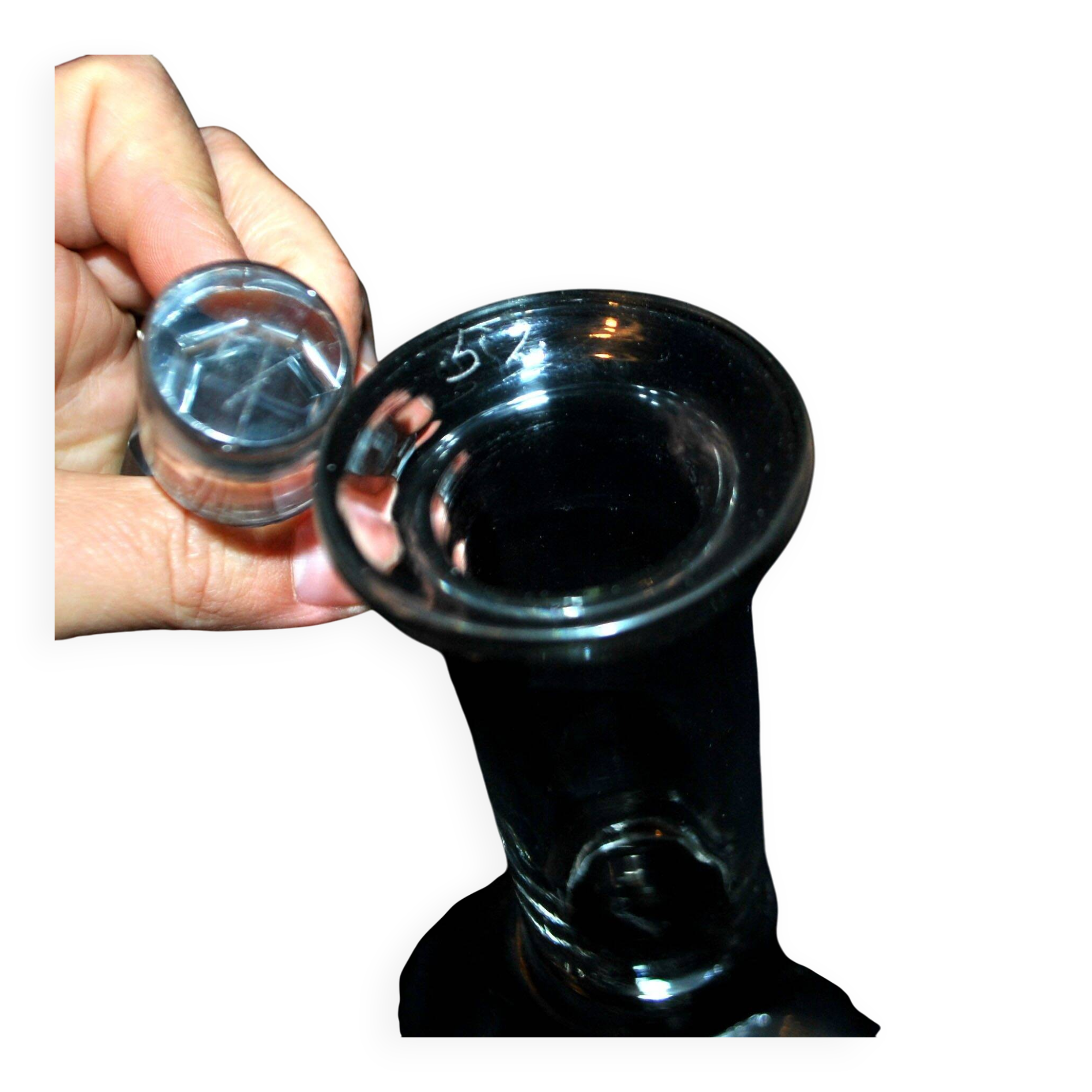 Antique carafe engraved with a laurel frieze, circa 1900