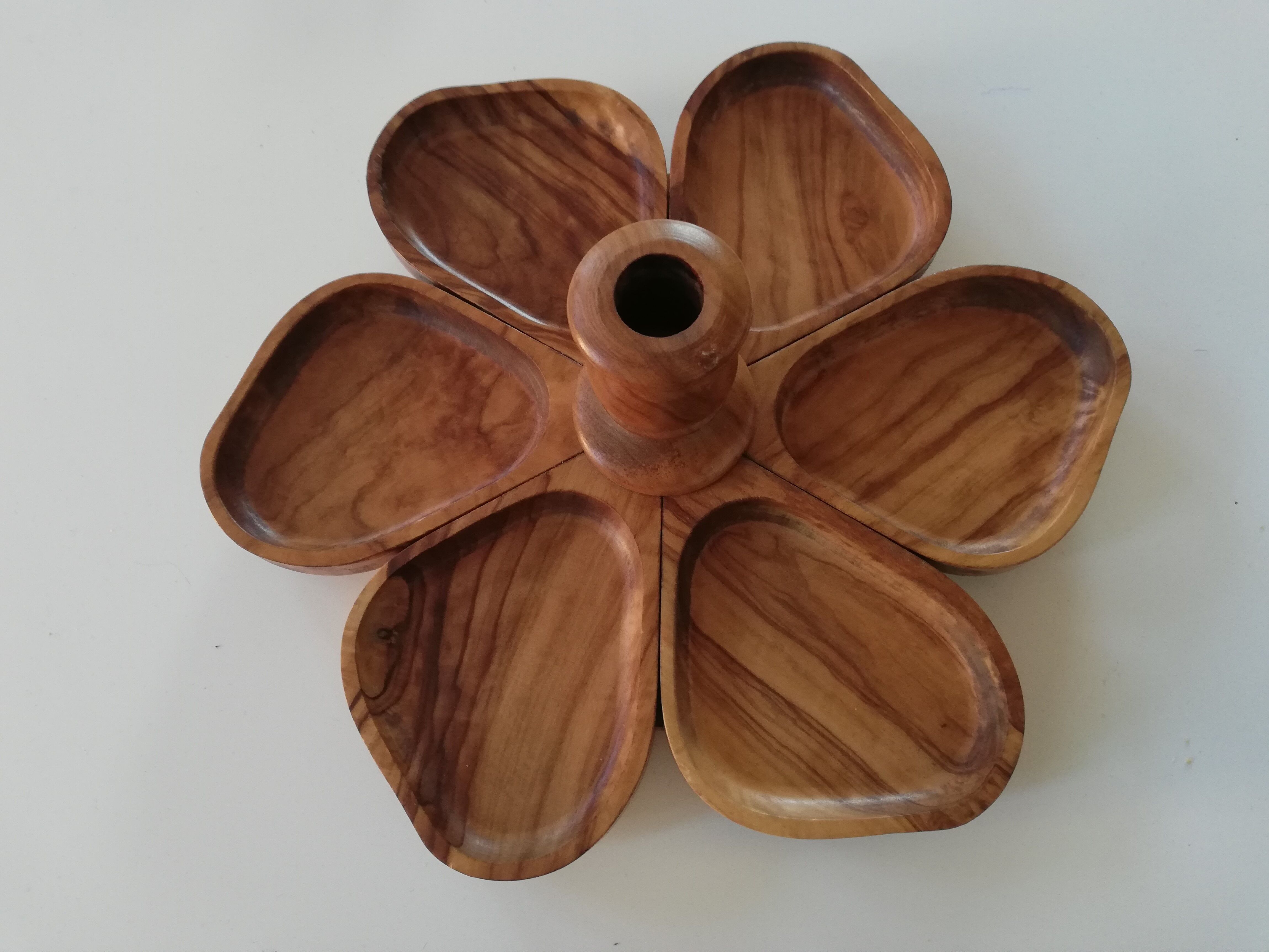 Servant appetizer tray teak scandinavian decoration empty pockets stamped