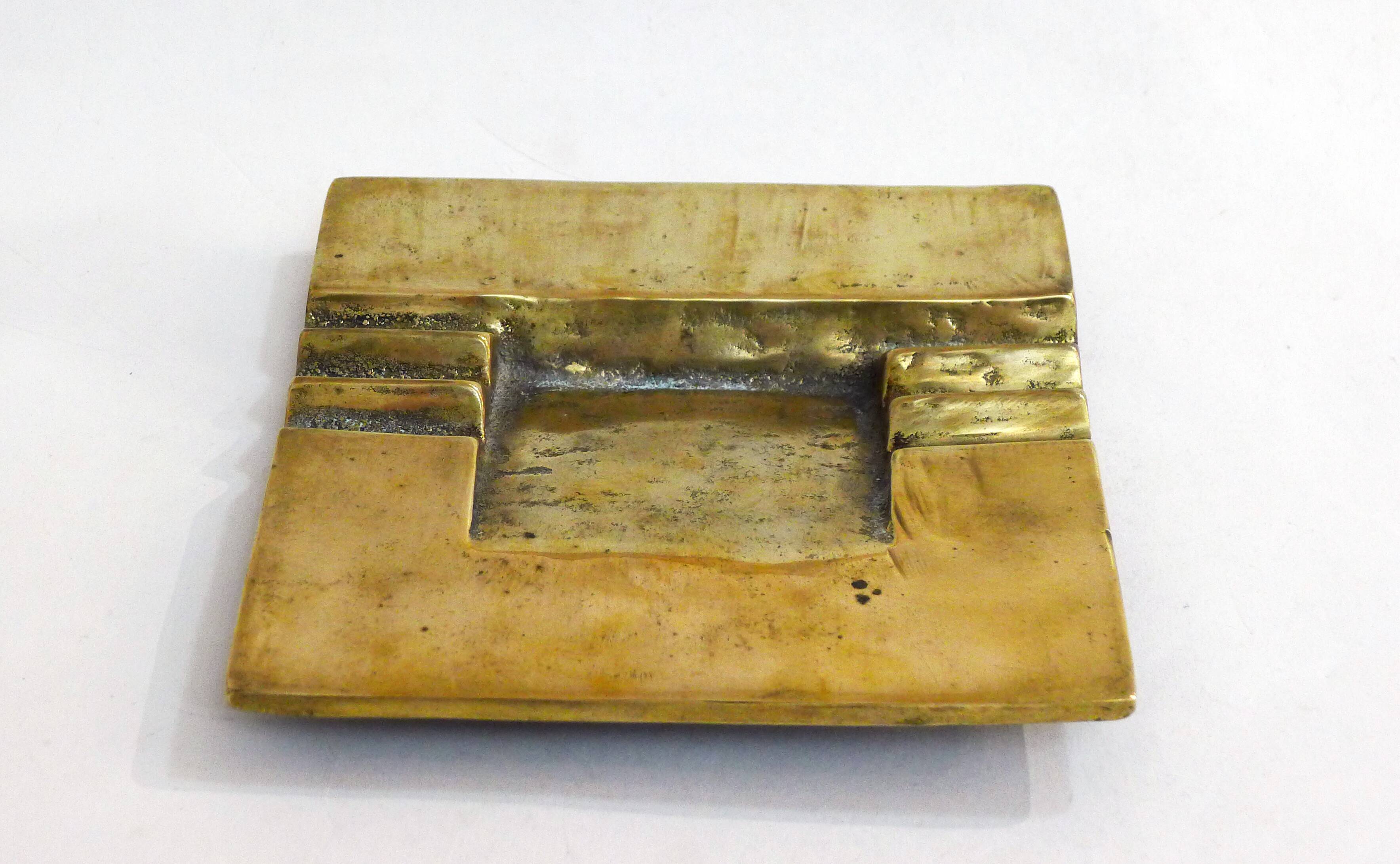 Stylized ashtray gilded bronze