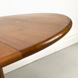 Table à manger ronde extensible danoise en teck, années 1970