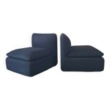 Pair of black Strafor armchairs signed in excellent condition