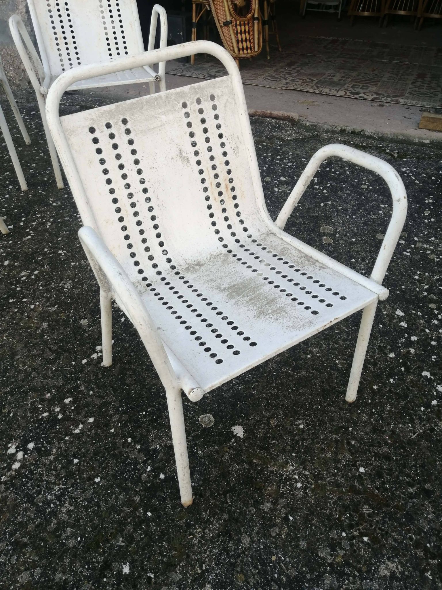 Lot de 4 Fauteuils de jardin vintage