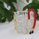 Trio of crystal ashtrays on its support, 1950, translucent, vintage