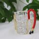 Trio of crystal ashtrays on its support, 1950, translucent, vintage