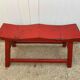 Red end of bed bench in solid wood with cracked effect Chinese style 1950