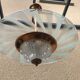 Copper and glass hanging lamp with his Ezan glass disc