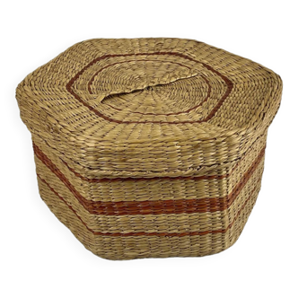 Boîte/panier en osier vintage