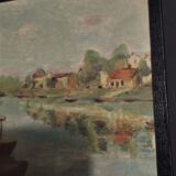 Illustration boats and river
